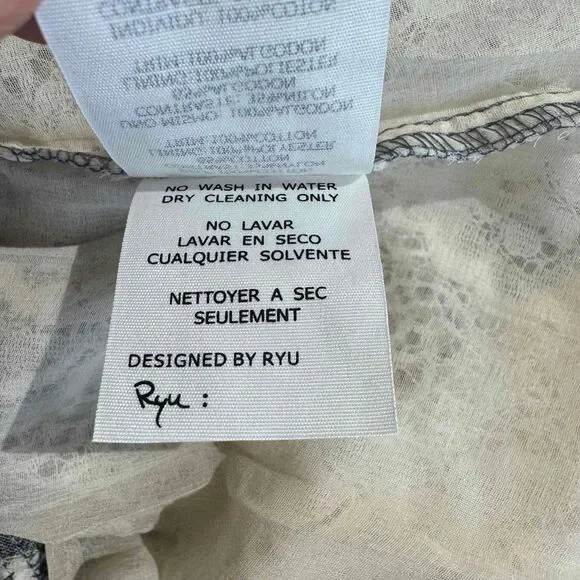 Ryu Anthropologie Peasant Dress Lace Detail Spring Cottagecore Tie Back Medium - Picture 12 of 15